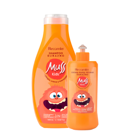 SHAMPO X 400 + CREMA MUSS KIDS DURAZNO P.E