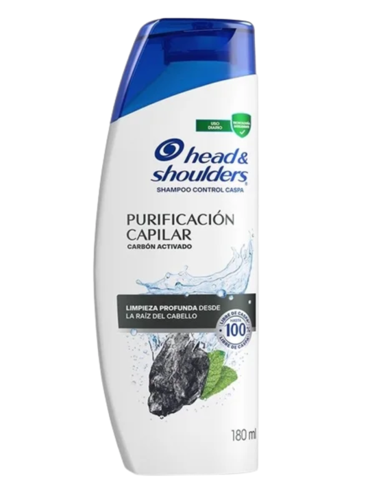 SHAMPO H&S PURIFICACION CARBON ACTIVADO X 180 ML