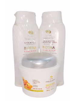 KIT BIOTINA Y NUEZ SHAMPO+TTO+CREMA PEINAR ROSS D ELEN