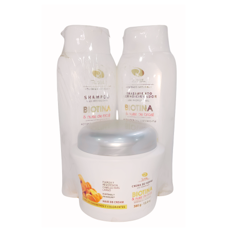 KIT BIOTINA Y NUEZ SHAMPO+TTO+CREMA PEINAR ROSS D ELEN