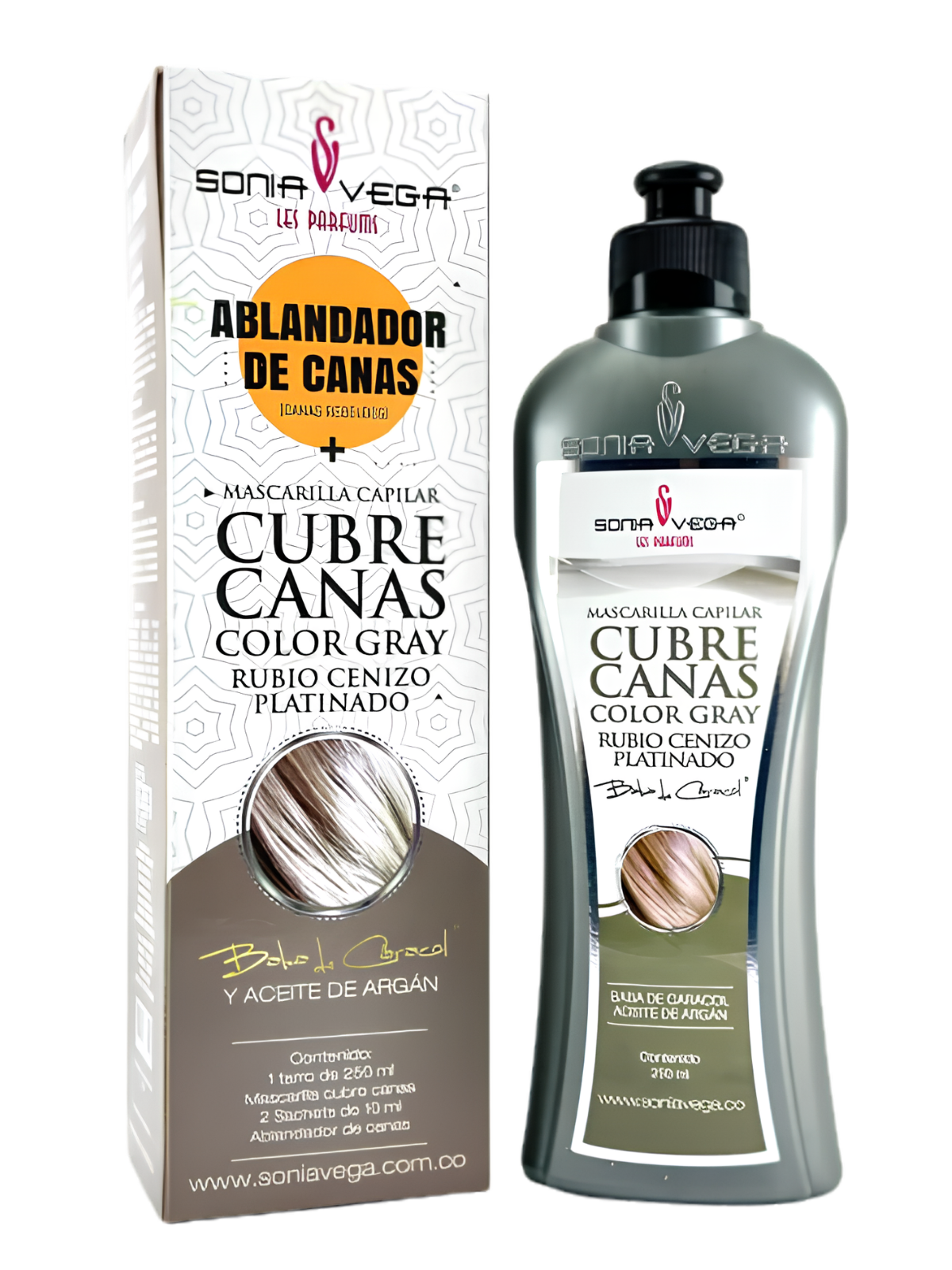 CUBRE CANAS RUBIO CENIZO PLATINADO X 250 ML SONIA VEGA