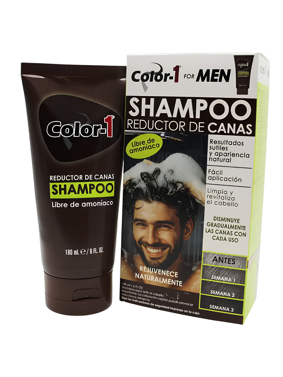 SHAMPO REDUCTOR DE CANAS HOMBRE COLOR 1