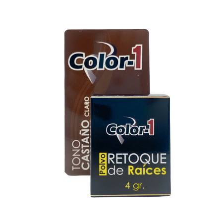 POLVO RETOQUE DE RAICES CASTAÑO CLARO X 4 GR COLOR 1