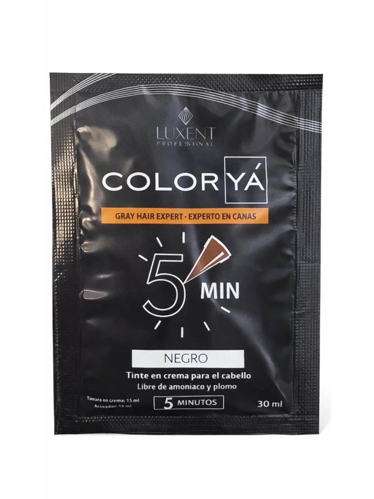 TINTE COLOR YA NEGRO SOBRE X 25 ML LUXENT