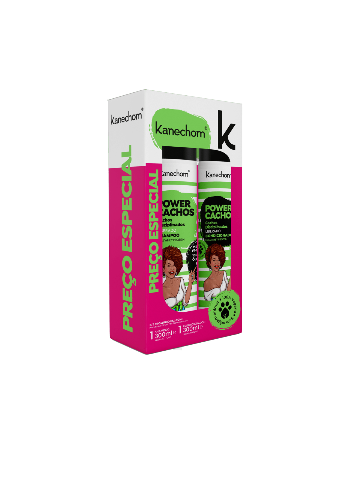 KIT KANECHOM SHAMPO + ACOND POWER CACHOS X 300 ML