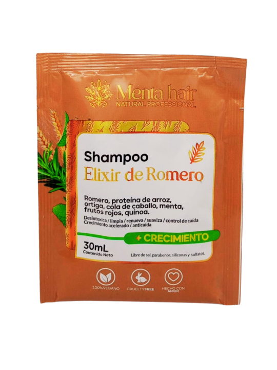 SHAMPO ELIXIR DE ROMERO SOBRE X 30 ML MENTA