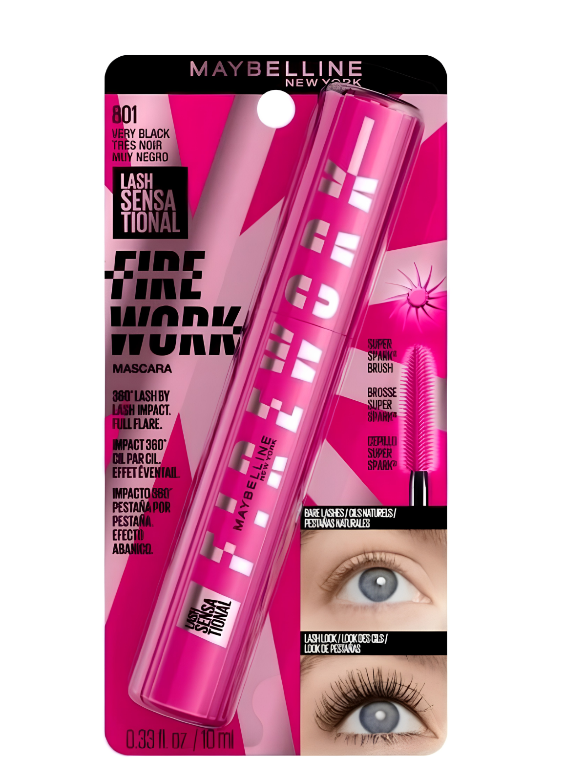 PESTAÑINA FIRE WORK 801 VERY BLACK MAYBELLINE