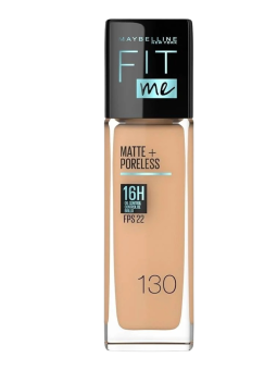 BASE FIT ME MATE + PORELESS 130 PIEL GRASA X 30 ML MAYBELLINE LOREAL