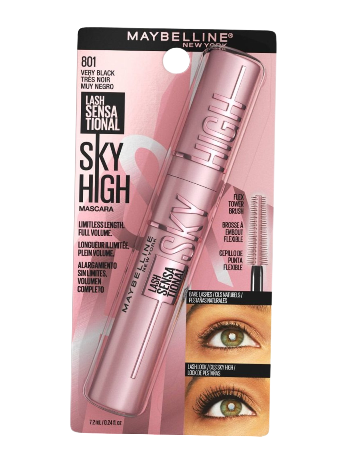 PESTAÑINA SKY HIGH 801 VERY BLACK MAYBELLINE LOREAL