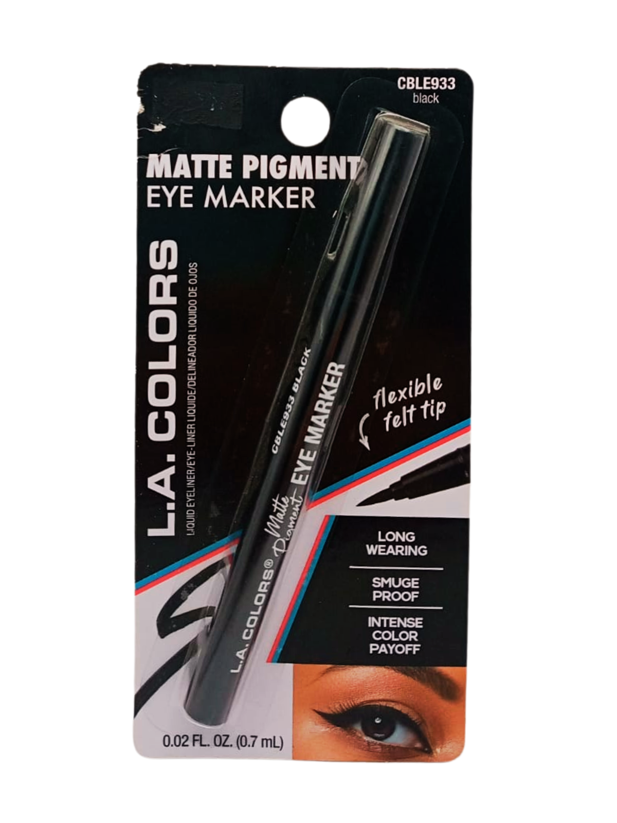 DELINEADOR MATTE PIGMENT BLACK 933 L.A COLORS