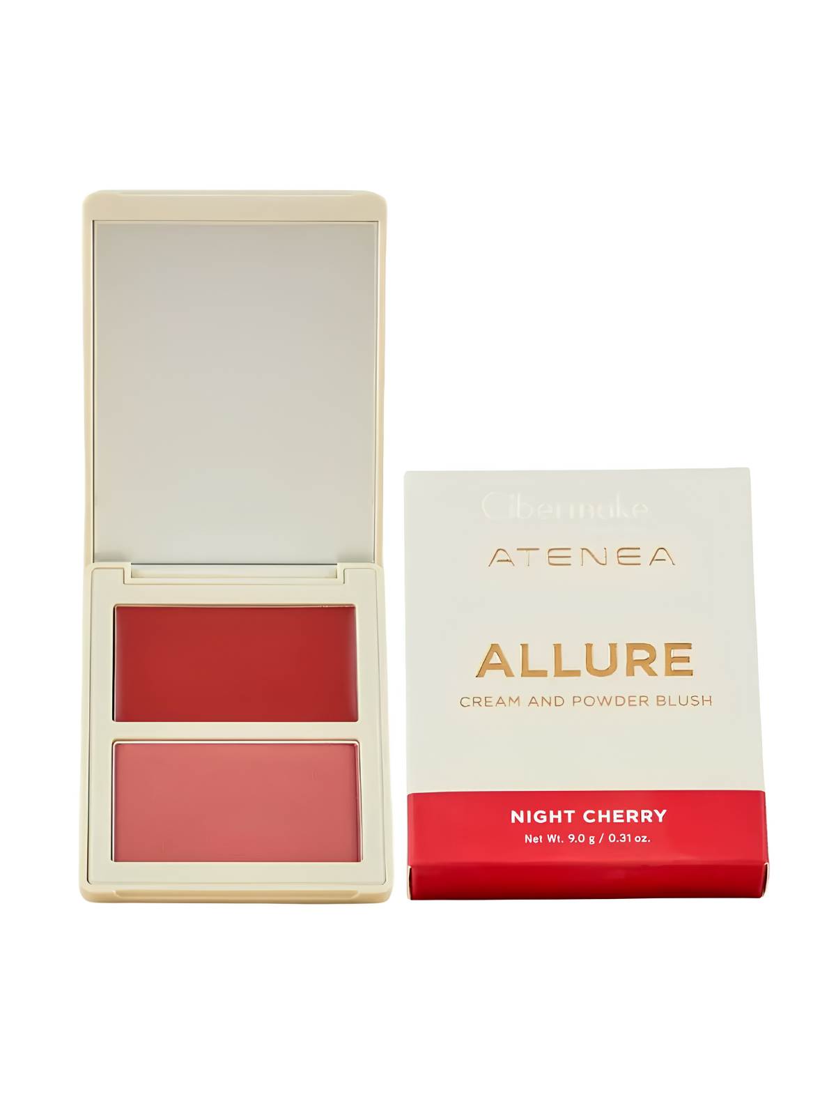 DUO RUBOR EN CREMA Y COMPACTO NIGHT CHERRY LULA ATENEA