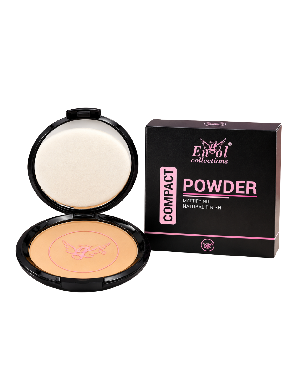 POLVO COMPACTO NEGRO CON ESPEJO 01 PC908 ENGOL