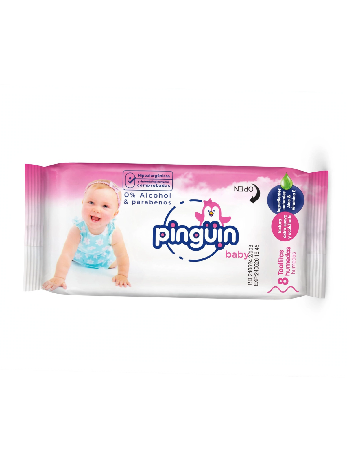 TOALLITAS HUMEDAS PINGUIN X 8 UND