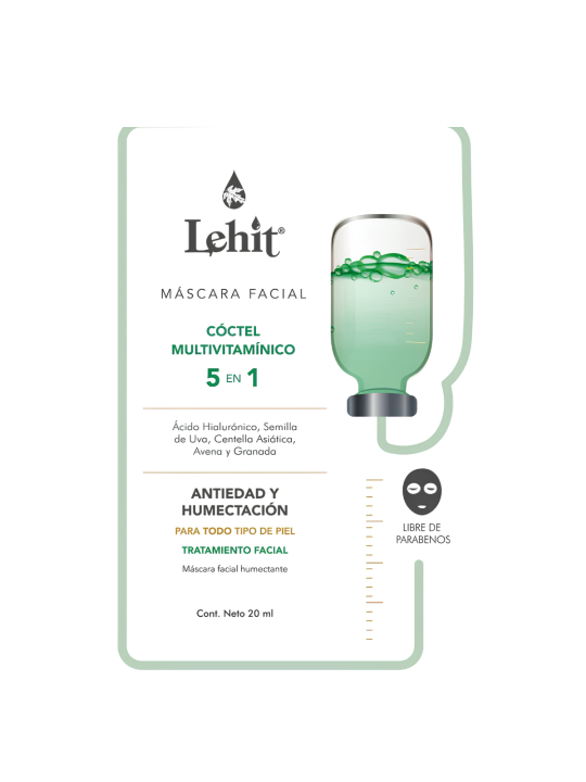 MASK VELO FACIAL COCTEL 5 EN 1 X 20 ML LEHIT