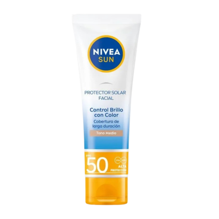 BLOQUEADOR SOLAR FACIAL CONTROL BRILLO COLOR TONO MEDIO FPS 50 X 50ML NIVEA