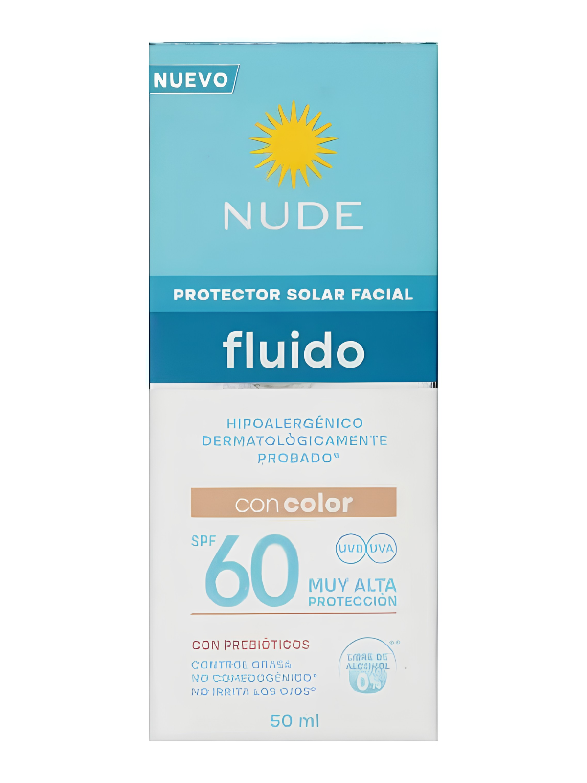 BLOQUEADOR NUDE FACIAL FLUIDO COLOR FPS 60 X 50 ML