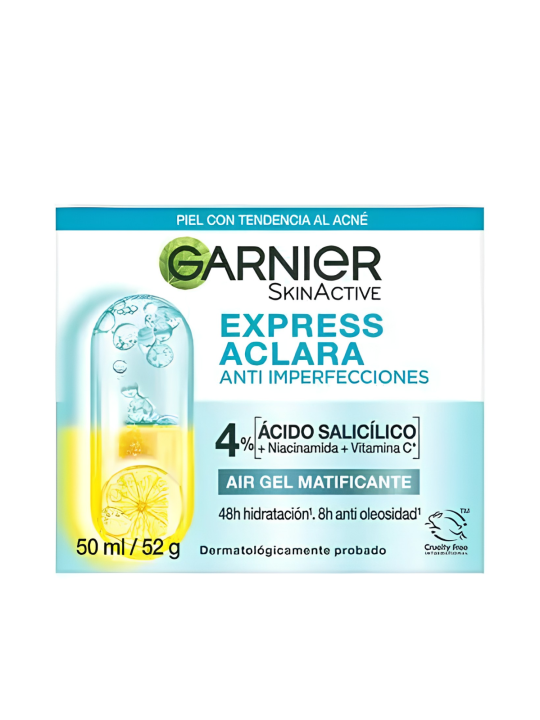 AIR GEL MATIFICANTE EXPRESS ACLARA ANTI-IMPERFECCIONES X 50 ML GARNIER