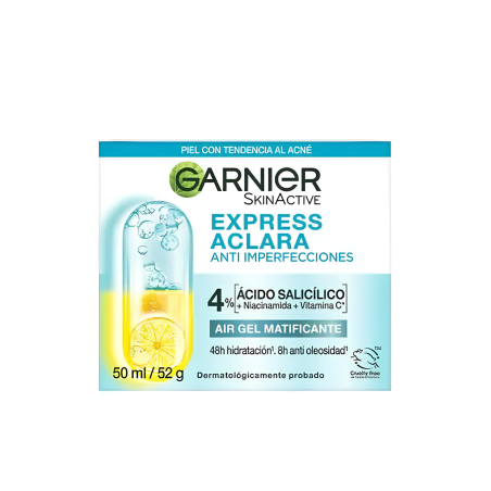 AIR GEL MATIFICANTE EXPRESS ACLARA ANTI-IMPERFECCIONES X 50 ML GARNIER