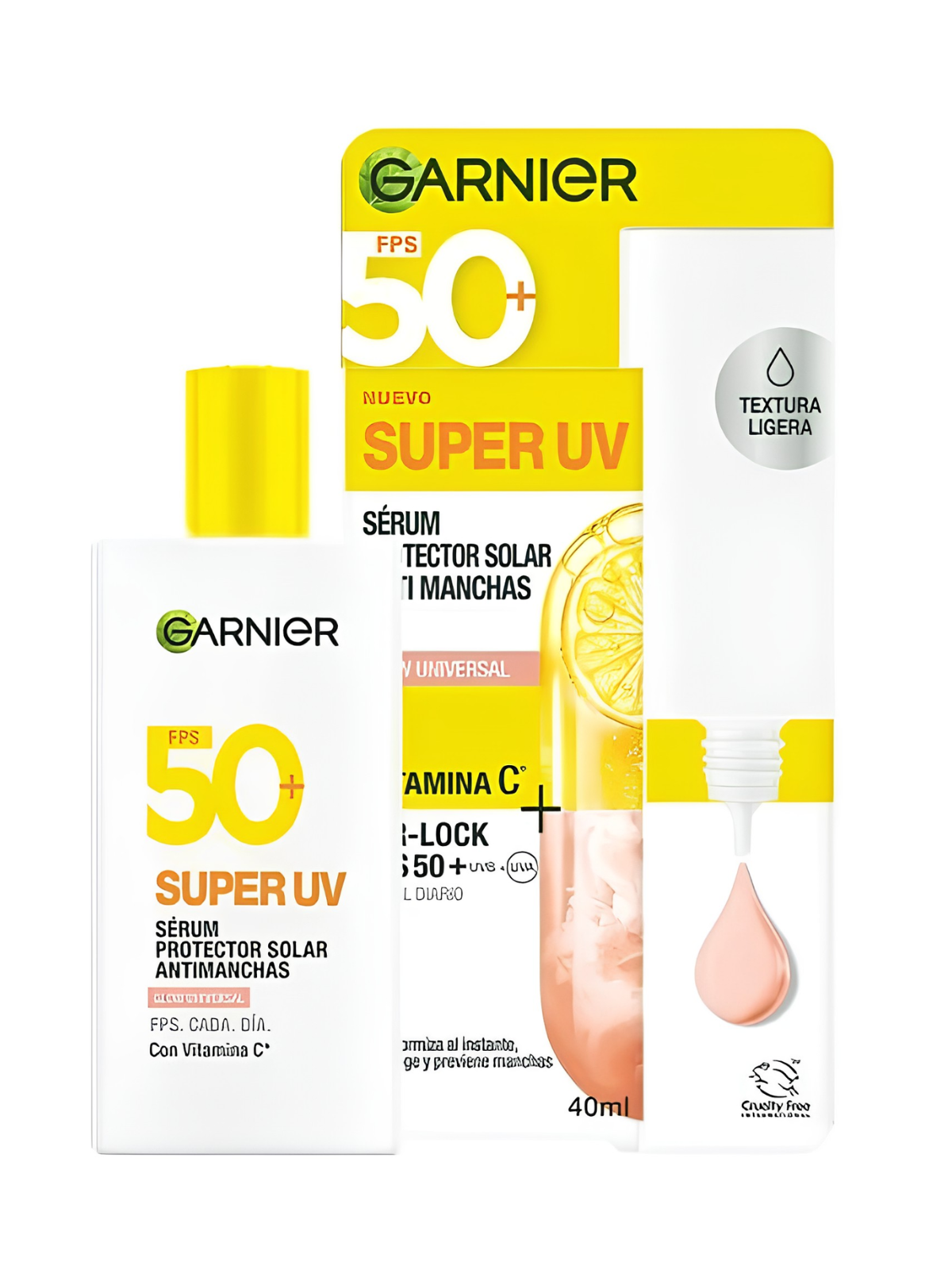 SERUM PROTECTOR SOLAR FPS 50+ COLOR ANTI MANCHAS VIT C X 40 ML GARNIER