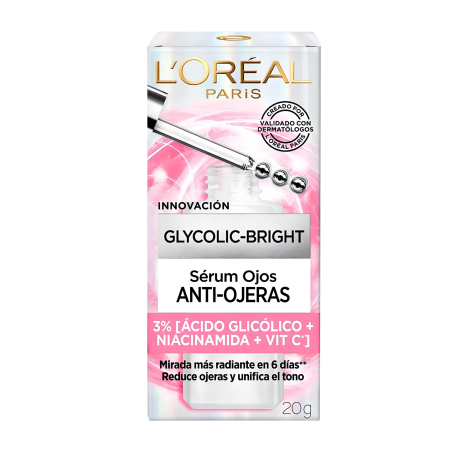SERUM OJOS ANTI-OJERAS GLYCOLIC BRIGHT X 20 LOREAL