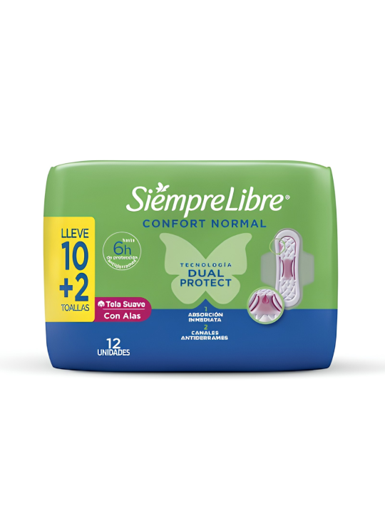 TOALLA HIGIENICA NORMAL CON ALAS X 12 STAYFREE