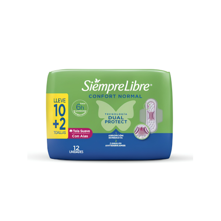 TOALLA HIGIENICA NORMAL CON ALAS X 12 STAYFREE