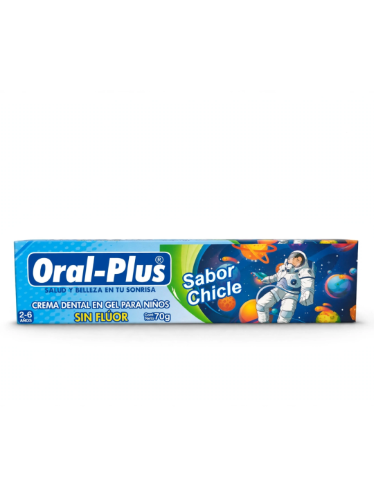 CREMA DENTAL NIñO SIN FLUOR CHICLE X 70 G CAJA ORAL PLUS