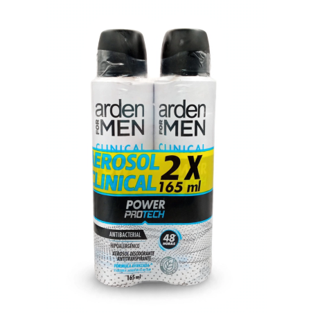 DESODORANTE AEROSOL CLINICAL X 165 2 UND P.E POWER PROTECH ARDEN FOR MEN