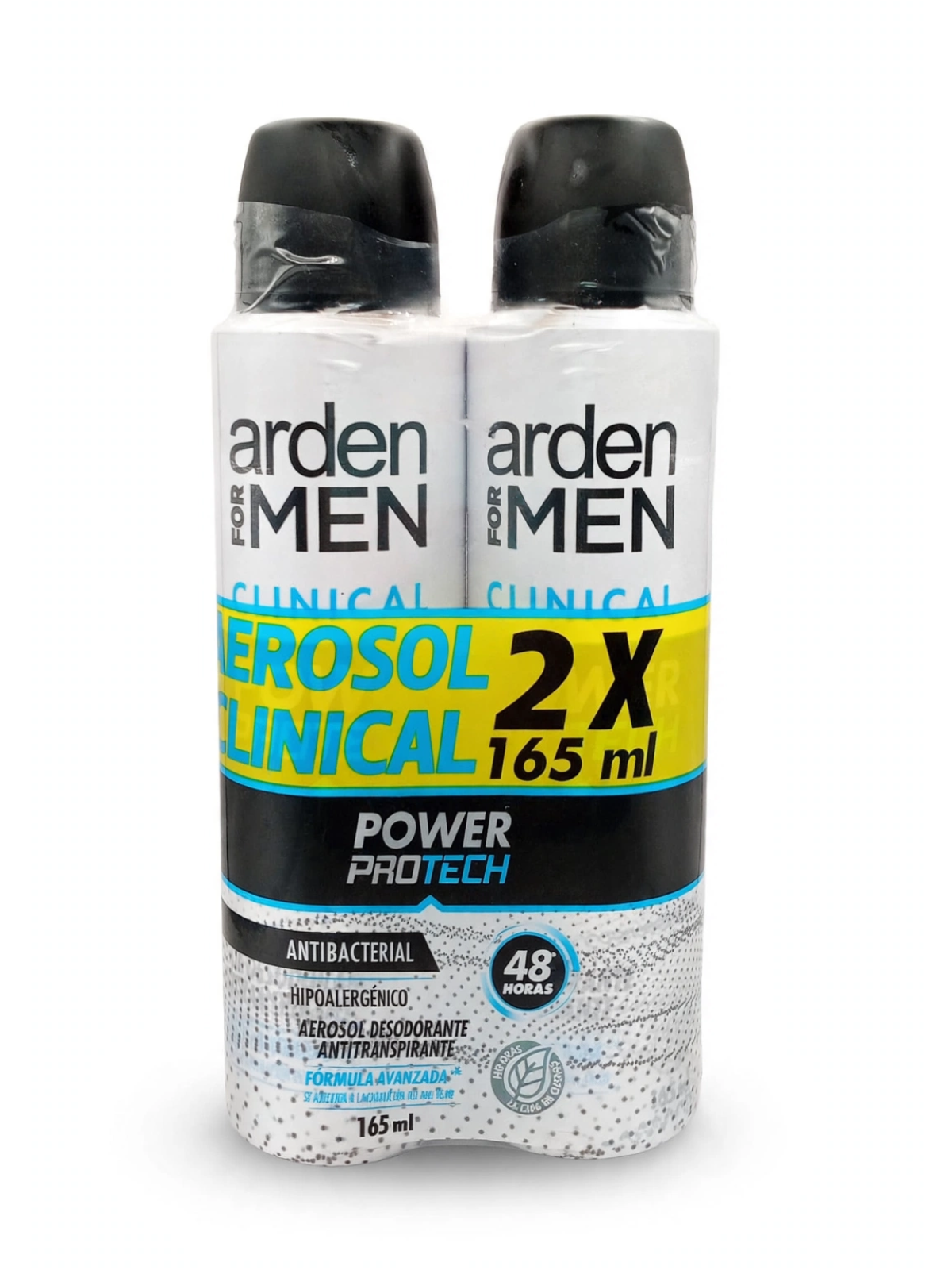 DESODORANTE AEROSOL CLINICAL X 165 2 UND P.E POWER PROTECH ARDEN FOR MEN