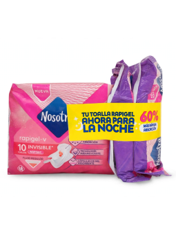 TOALLAS HIGIENICAS INVISIBLE RAPIGEL X 10 + OF NOSOTRAS