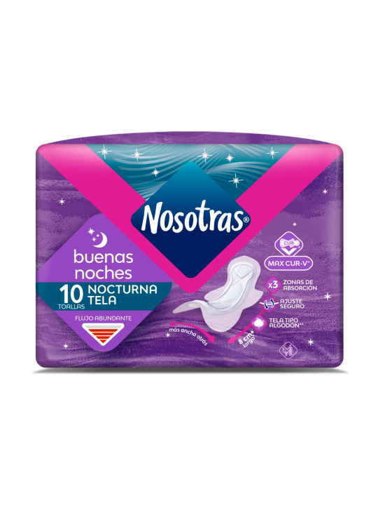TOALLA HIGIENICA BUENAS NOCHES X 10 NOSOTRAS