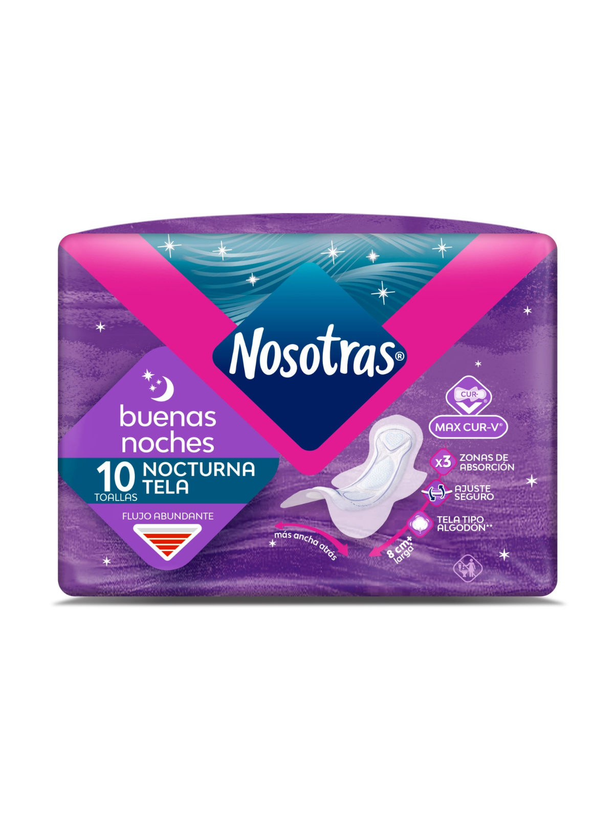 TOALLA HIGIENICA BUENAS NOCHES X 10 NOSOTRAS