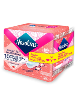 TOALLAS HIGIENICAS INVISIBLE MULTIESTILO X 10 NOSOTRAS