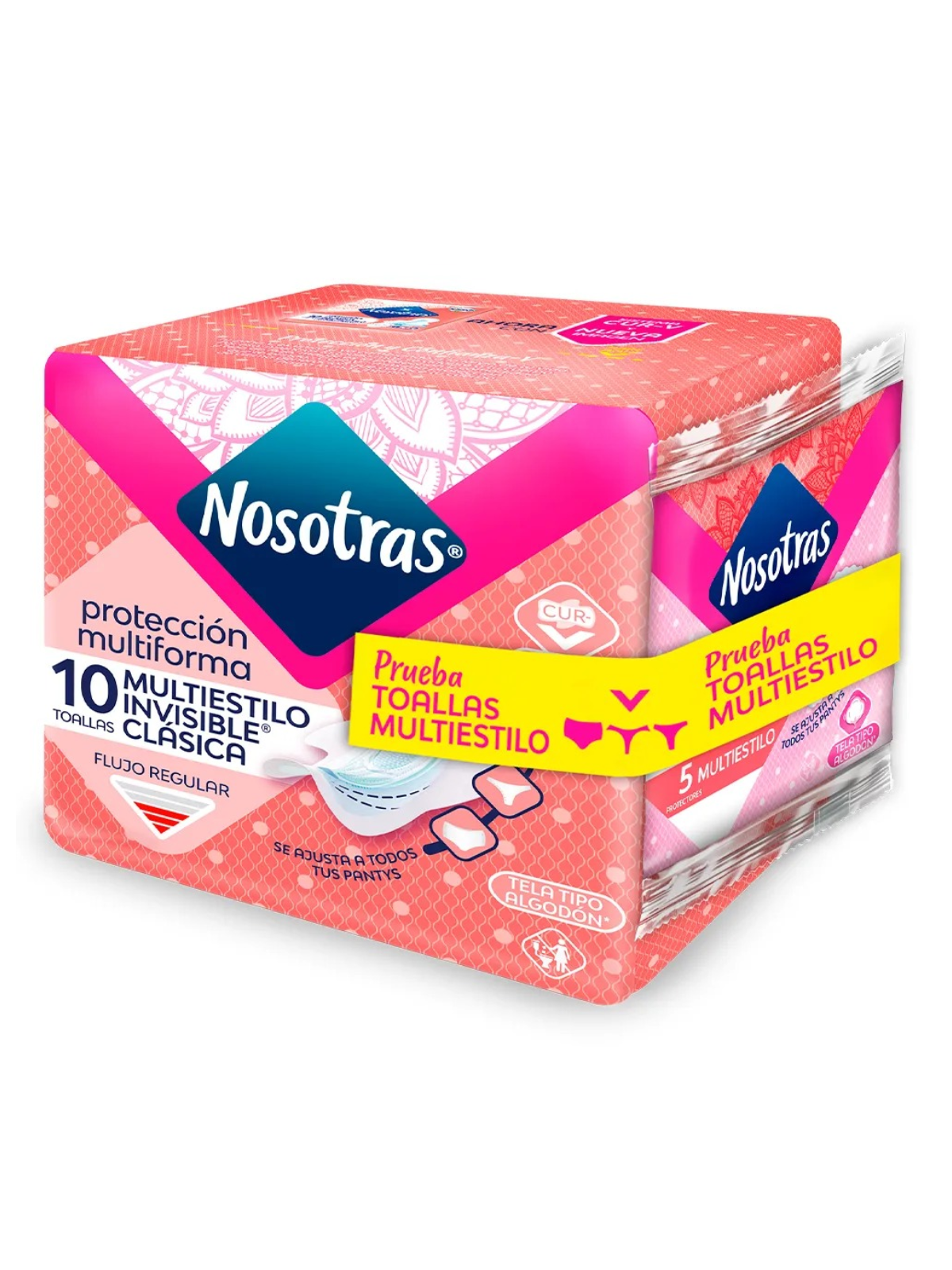 TOALLAS HIGIENICAS INVISIBLE MULTIESTILO X 10 NOSOTRAS