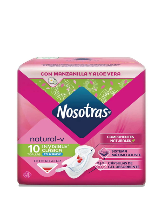 TOALLAS HIGIENICAS INVISIBLE CLASICA X 10 NOSOTRAS