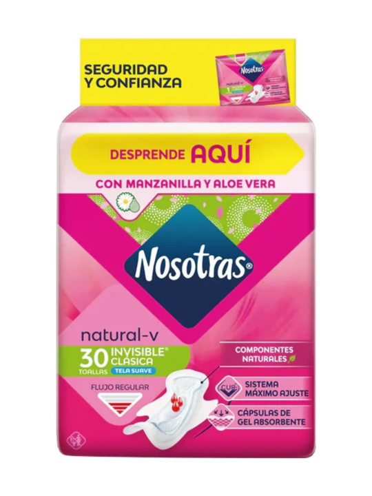 TOALLAS HIGIENICAS INVISIBLE CLASICA X 30 NOSOTRAS