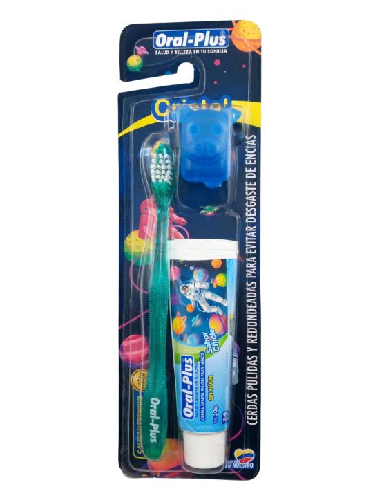CEPILLO DENTAL NIÑOS CRISTAL + CREMA X 30 + PROTECTOR ORAL PLUS
