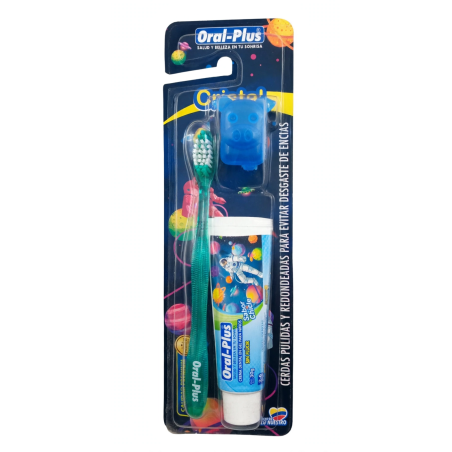 CEPILLO DENTAL NIÑOS CRISTAL + CREMA X 30 + PROTECTOR ORAL PLUS