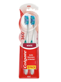 CEPILLO 360 MEDIO LUMINOUS WHITE X 2 UND COLGATE