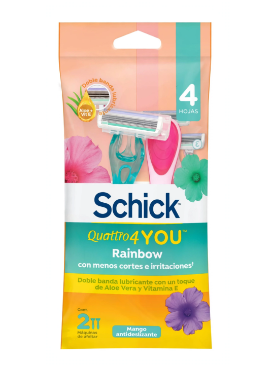 PRESTOBARBA SCHICK QUATTRO YOU RAINBOW X 2 UND