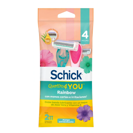 PRESTOBARBA SCHICK QUATTRO YOU RAINBOW X 2 UND