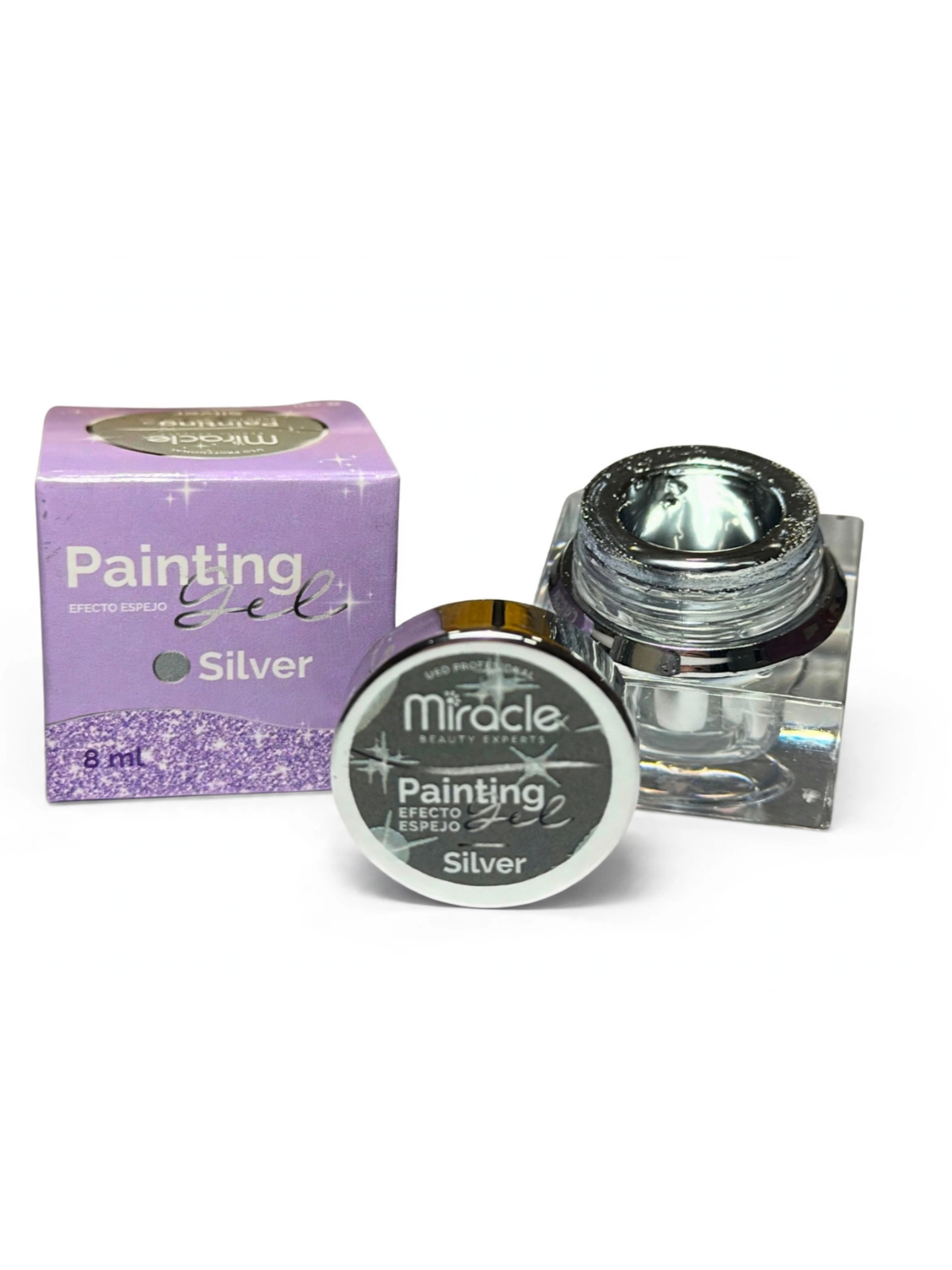 PAINT GEL EFECTO ESPEJO SILVER X 8 ML MIRACLE