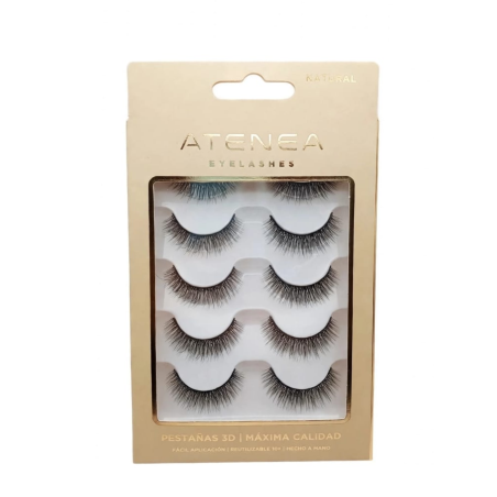 PESTAÑAS X 5 PARES ENTERAS NATURAL 3D FOCUS ATENEA