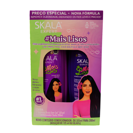 KIT SHAMPO + ACOND SKALA MAIS LISO X 300 ML