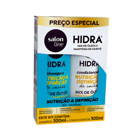 KIT SHAMPO + ACOND X 300 HIDRA MIX DE OLEOS NUTRICION Y DEFINICION 32426 SALON LINE
